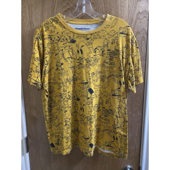 Nickelodeon Other - Nickelodeon VINTAGE T-Shirt Graphic Tee 90s Large Yellow Cartoons Rocko Rugrats